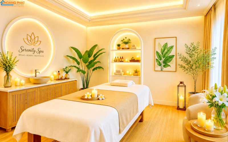 Chiếu Sáng Spa Và Salon Tóc: Thiết Kế Ánh Sáng Thư Giãn, Tôn Da, Chuẩn Màu Nhuộm