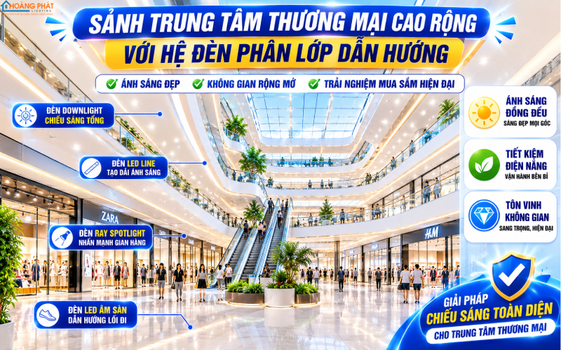 Chiếu sáng trung tâm thương mại mall