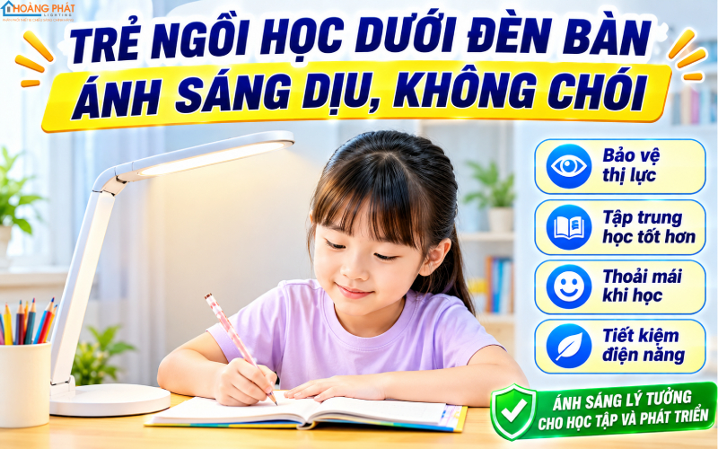 Chọn đèn học cho trẻ chống cận thị