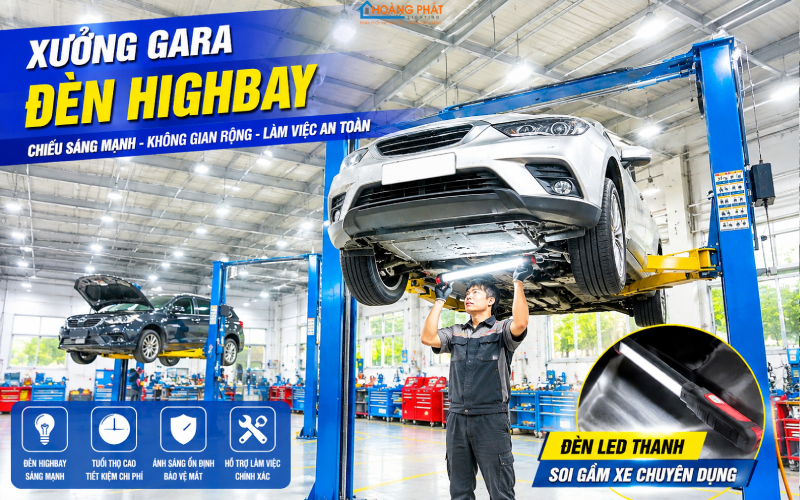 Chiếu Sáng Tiệm Rửa Xe Và Gara Ô Tô: Chọn Đèn Chịu Ẩm, Đủ Sáng Làm Việc