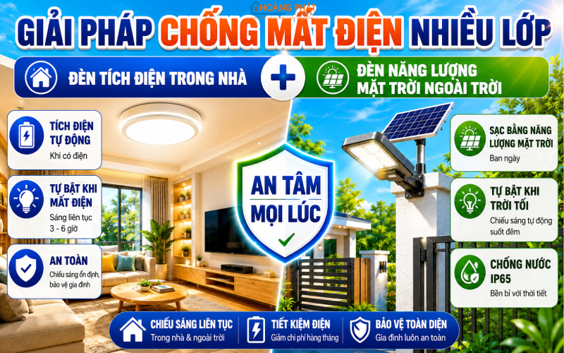 Đèn LED Pin Sạc Khẩn Cấp & Giải Pháp Chiếu Sáng Khi Mất Điện