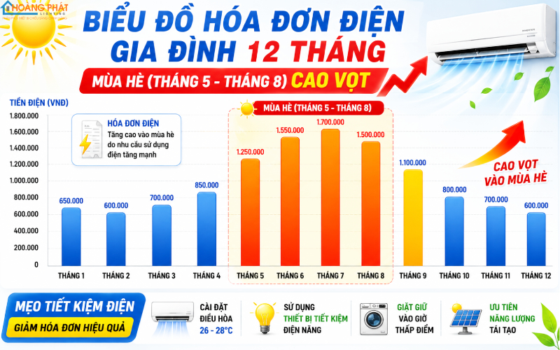 Hóa đơn điện tăng mùa nắng nóng