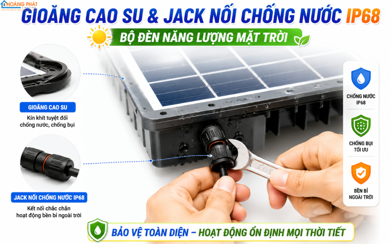 Jack nối chống nước cho đèn năng lượng mặt trời mùa mưa