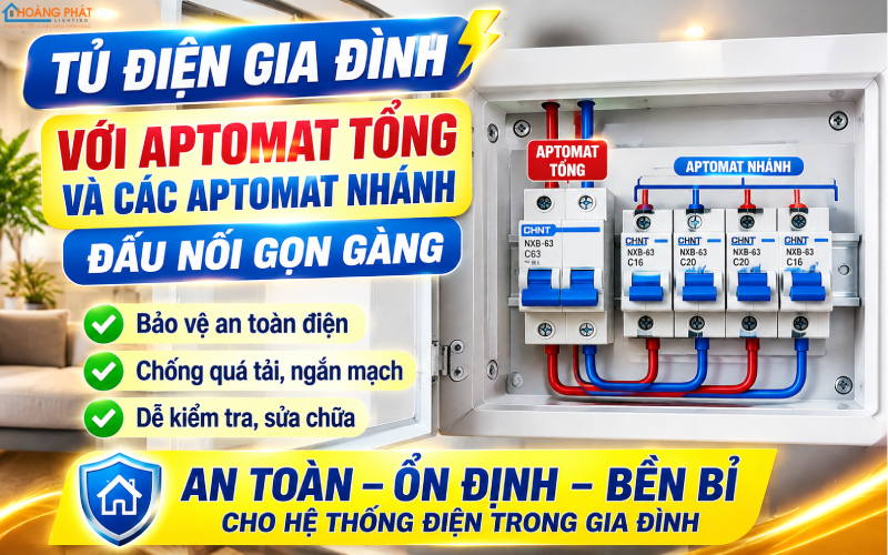 Lắp đặt đấu nối aptomat trong tủ điện
