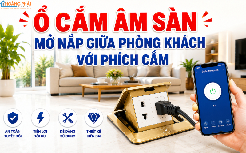 Ổ cắm âm sàn phòng khách