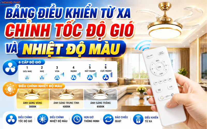 Remote quạt trần đèn LED