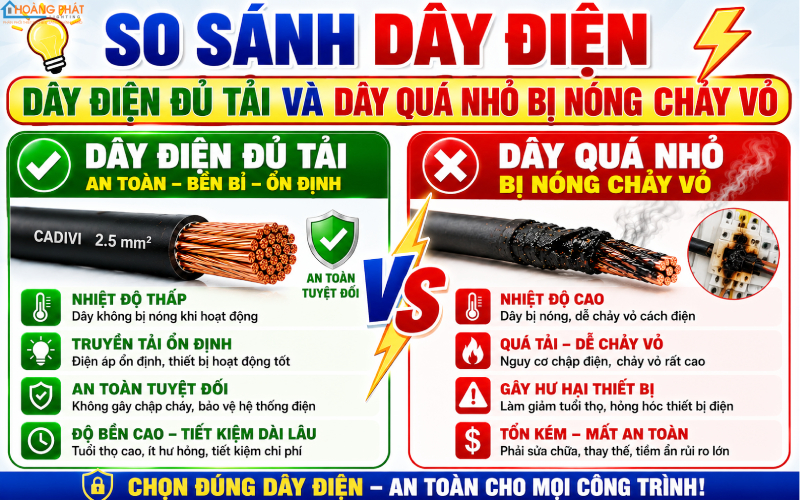 Sai lầm chọn tiết diện dây điện