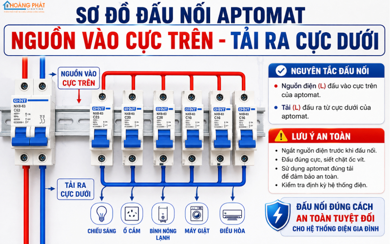 Sơ đồ đấu nối aptomat đúng chuẩn