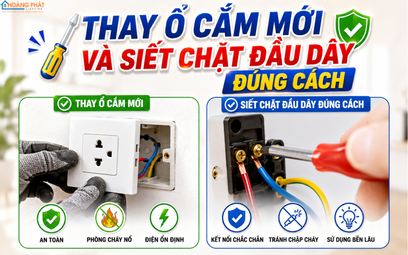 Thay ổ cắm mới đúng cách