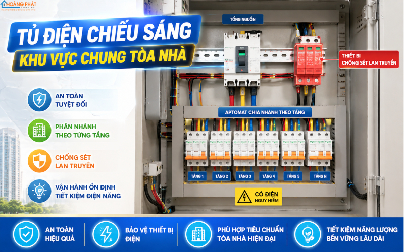 Tủ điện chiếu sáng khu vực chung chung cư