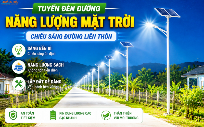 Tuyến đèn đường năng lượng mặt trời đường liên thôn nông thôn