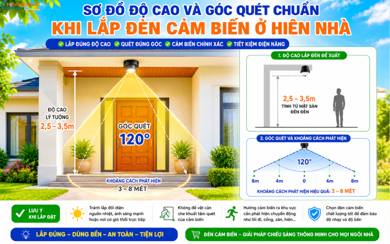 Đèn Cảm Biến Bị Lỗi: Tự Bật Ban Ngày, Không Sáng Khi Có Người — Cách Chỉnh Chuẩn