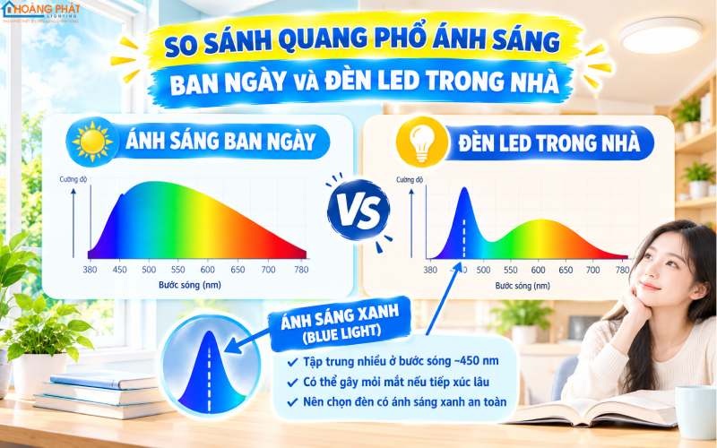 Ánh sáng xanh đèn LED