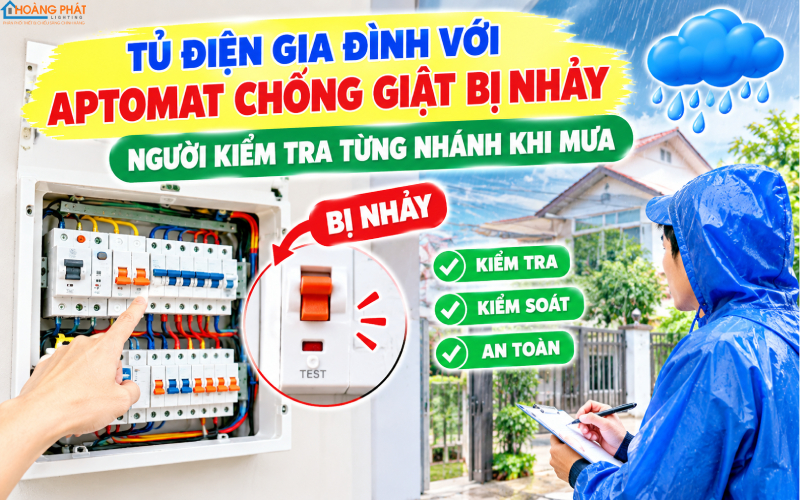 Aptomat tổng nhảy khi trời mưa, truy tìm rò điện