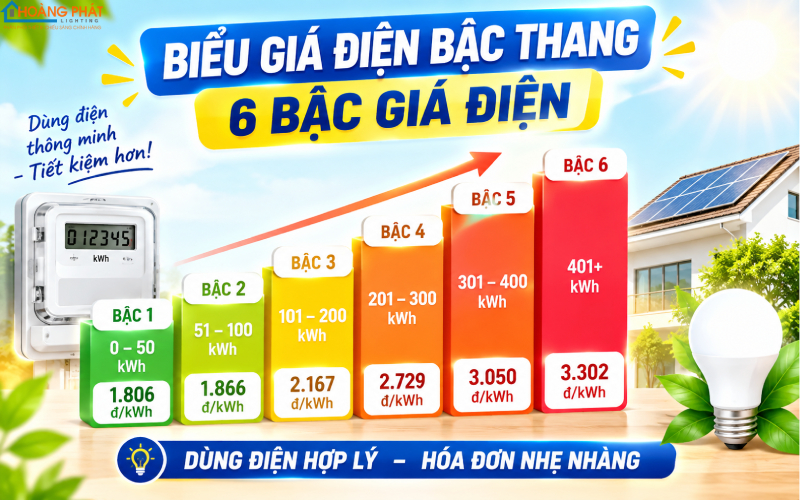 Biểu giá điện bậc thang mùa nắng nóng