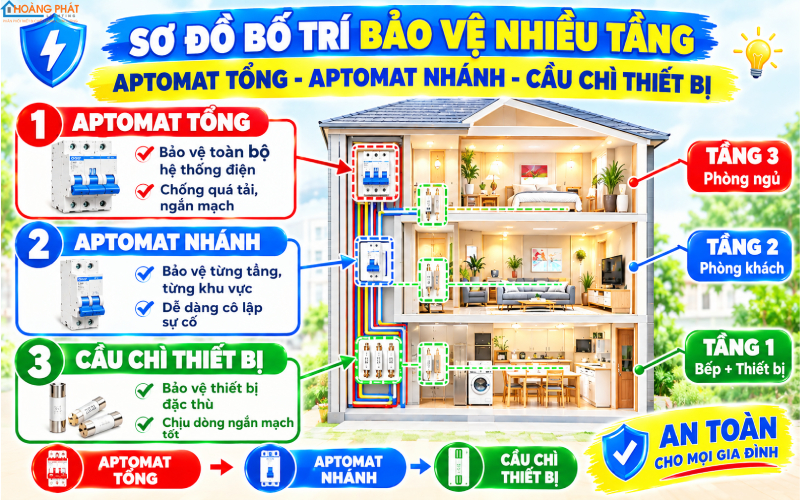 Bố trí bảo vệ nhiều tầng
