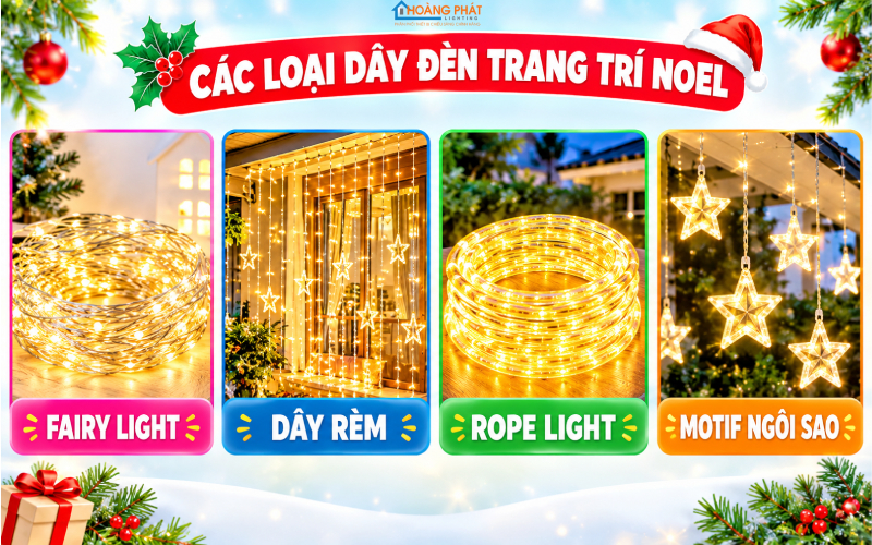 Các loại đèn trang trí Noel