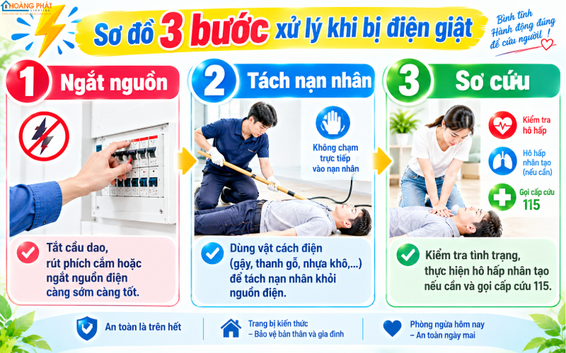 Cách xử lý khi bị điện giật