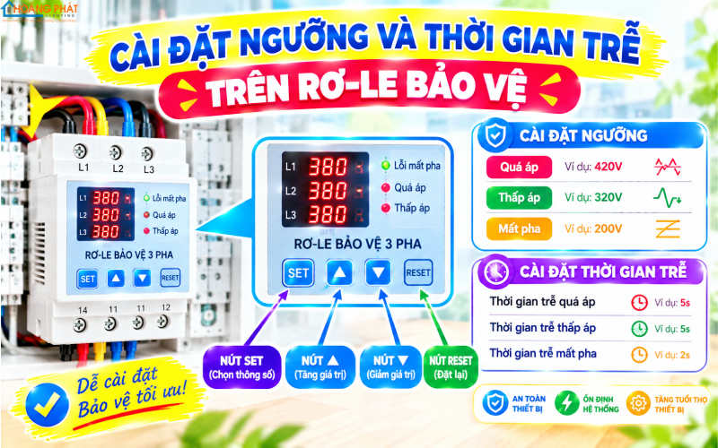 Cài đặt ngưỡng rơ-le bảo vệ