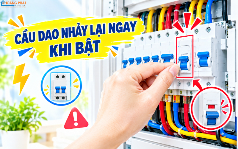 Cầu dao nhảy lại ngay khi bật