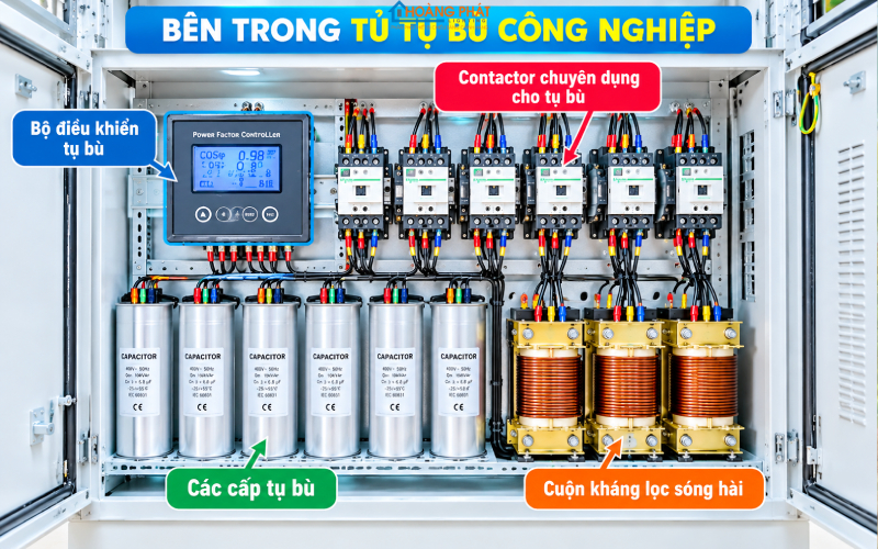 Tụ Bù Công Suất Phản Kháng: Giảm Tiền Phạt Cosφ Cho Nhà Xưởng