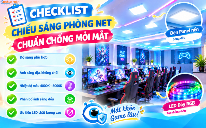 Checklist chiếu sáng phòng game