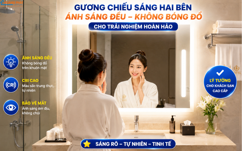Chiếu sáng gương nhà tắm khách sạn đúng kỹ thuật