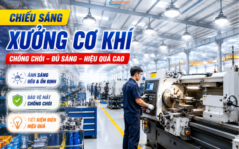 Chiếu sáng xưởng cơ khí gia công kim loại