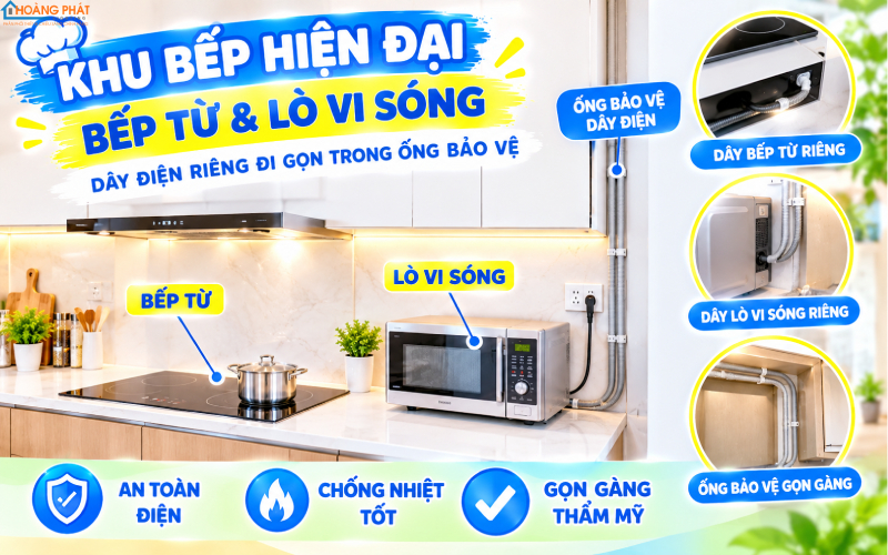 Chọn dây điện cho bếp từ, lò vi sóng