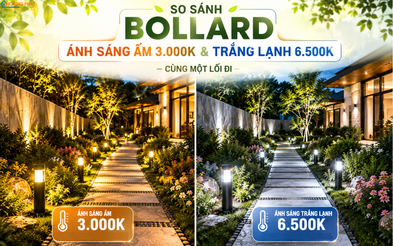 Chọn nhiệt độ màu cột đèn bollard sân vườn