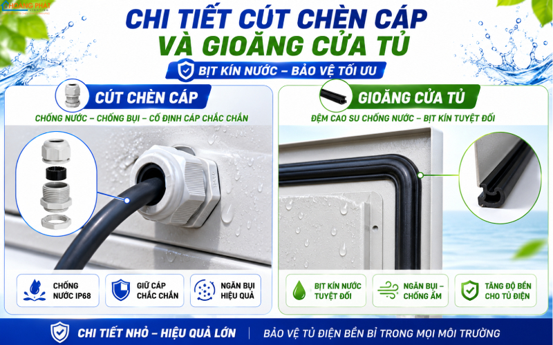 Chống nước xâm nhập lỗ cáp gioăng tủ điện
