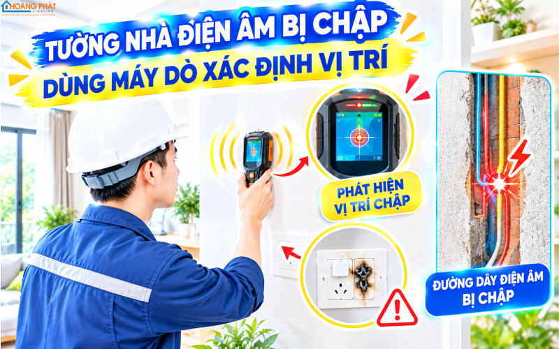 Dây điện âm tường bị chập, dò tìm vị trí sự cố