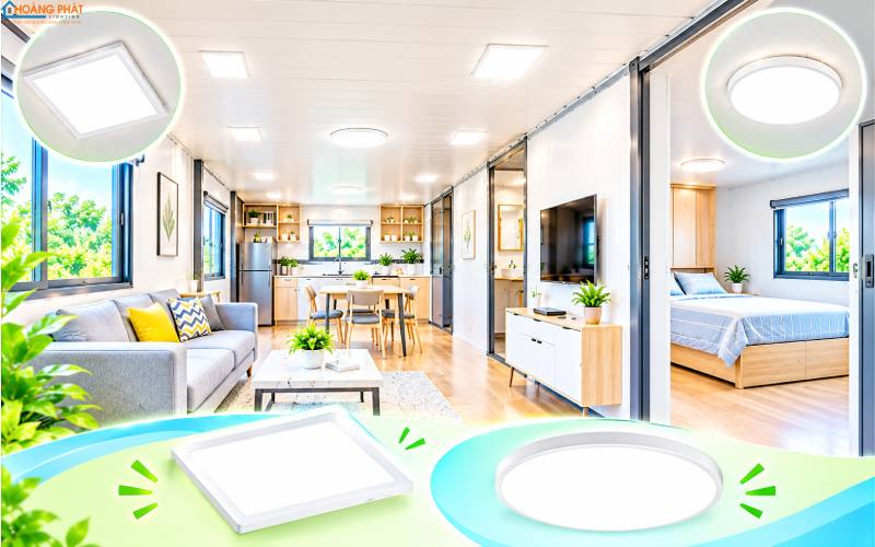 Đèn LED chiếu sáng nhà container, nhà lắp ghép