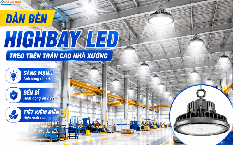 Đèn LED nhà xưởng lắp trên cao