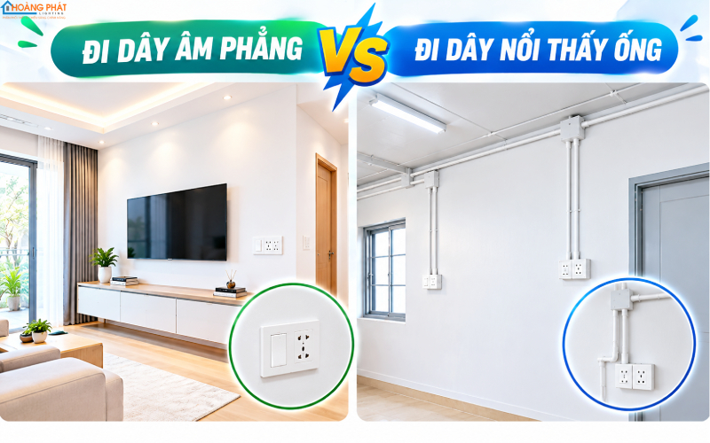 Đi dây điện âm tường hay nổi