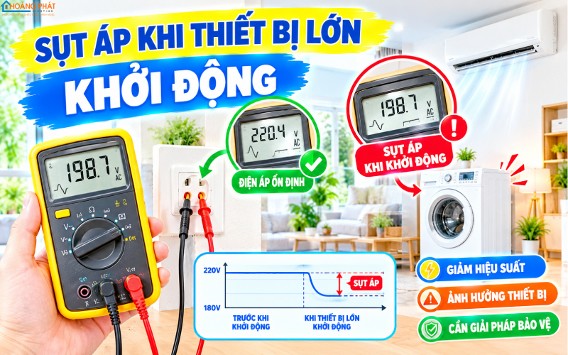 Đo điện áp xác nhận sụt áp
