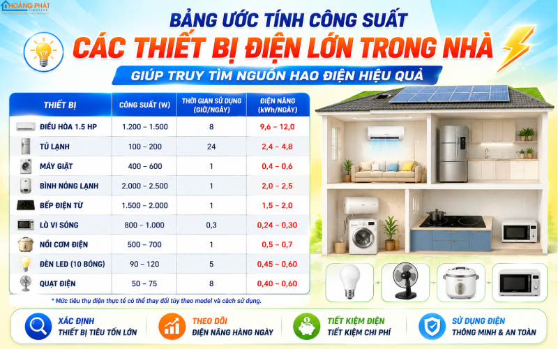 Đối chiếu thiết bị tiêu thụ khi công tơ chạy nhanh