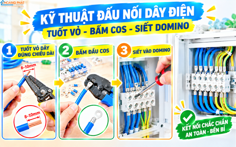 Kỹ thuật đấu nối dây điện chuẩn