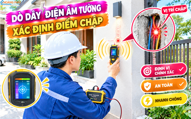 Máy dò dây điện âm tường xác định điểm chập
