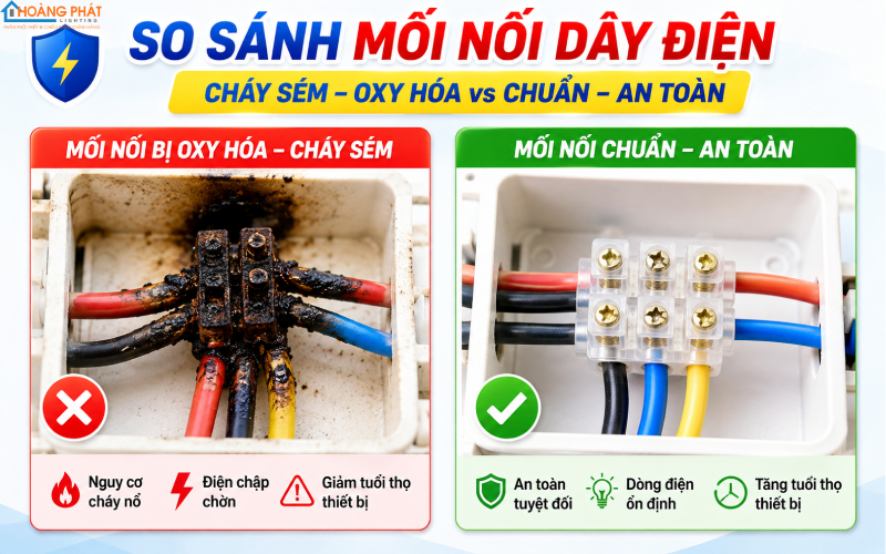 Mối nối lỏng gây điện chập chờn và nguy cơ cháy