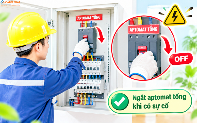 Ngắt nguồn điện khi bị điện giật