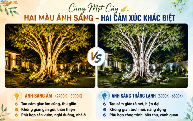 Nhiệt độ màu đèn rọi gốc cây uplight
