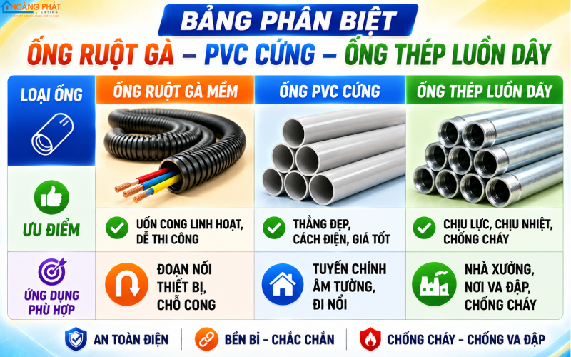 Phân biệt ống luồn dây điện
