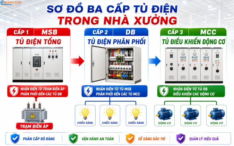 Phân loại tủ điện phân phối nhà xưởng