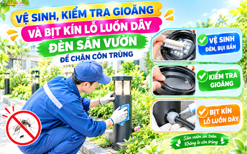 Phòng ngừa côn trùng cho đèn sân vườn