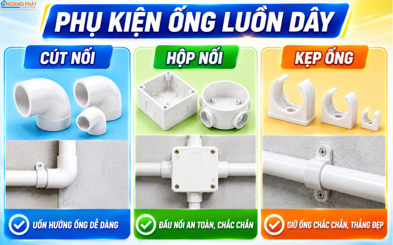 Phụ kiện lắp đặt ống luồn dây điện