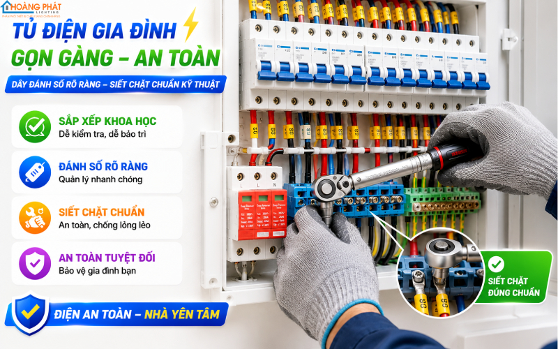 Siết lại mối nối tủ điện khắc phục điện chập chờn