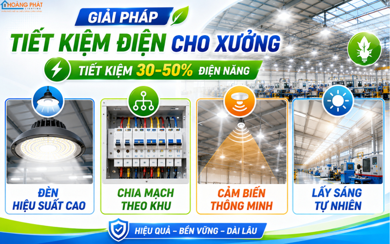 Tiết kiệm điện chiếu sáng nhà xưởng