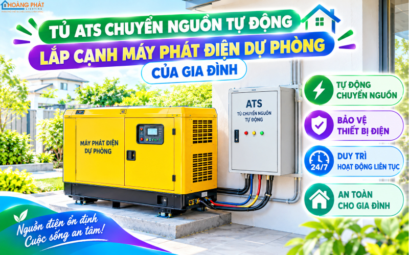 Tủ ATS chuyển nguồn tự động lắp cạnh máy phát điện dự phòng