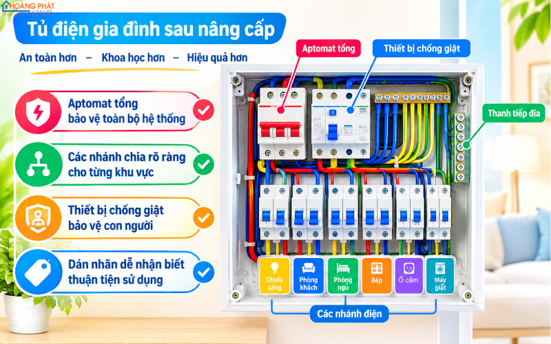 Tủ điện sau khi nâng cấp nhà cũ